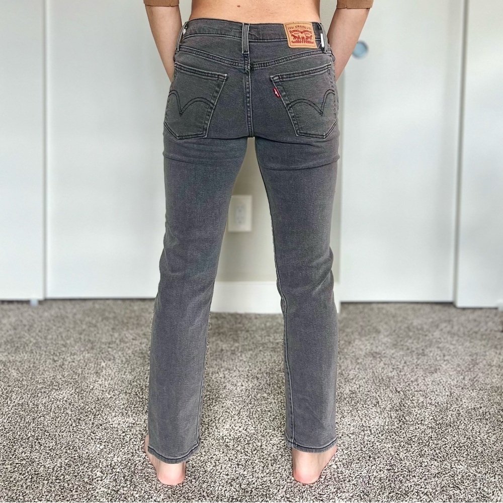 Levi's Wedgie Straight Leg Jeans - Dark Gray Wash - Size 26 - Picture 2 of 11